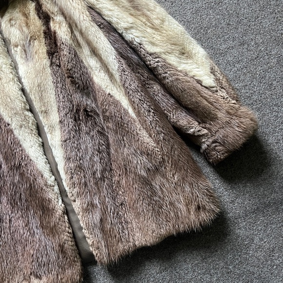 Vintage Jay Lennad Furs Two Toned Genuine Fur Coat Jacket Satin Lining Women S/M - Picture 4 of 14